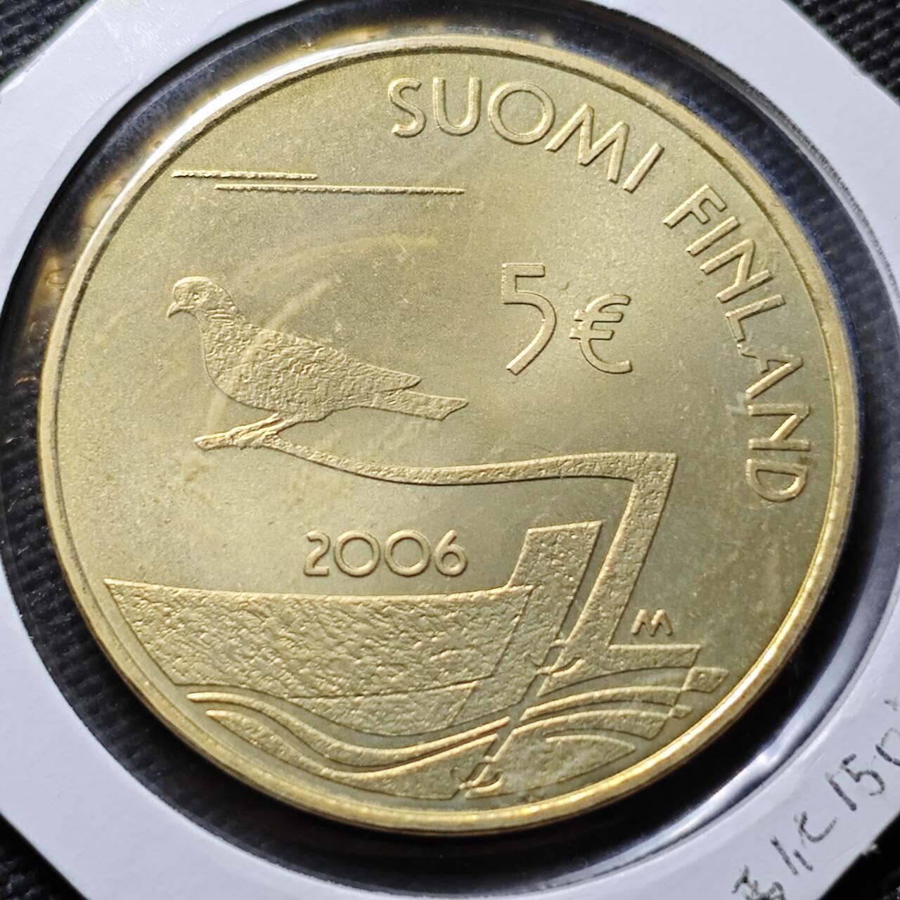 KK钱币收藏小铺  第399期  百期特拍（四拍之三）2月预留时间 周末发货  2006芬兰5欧元纪念币