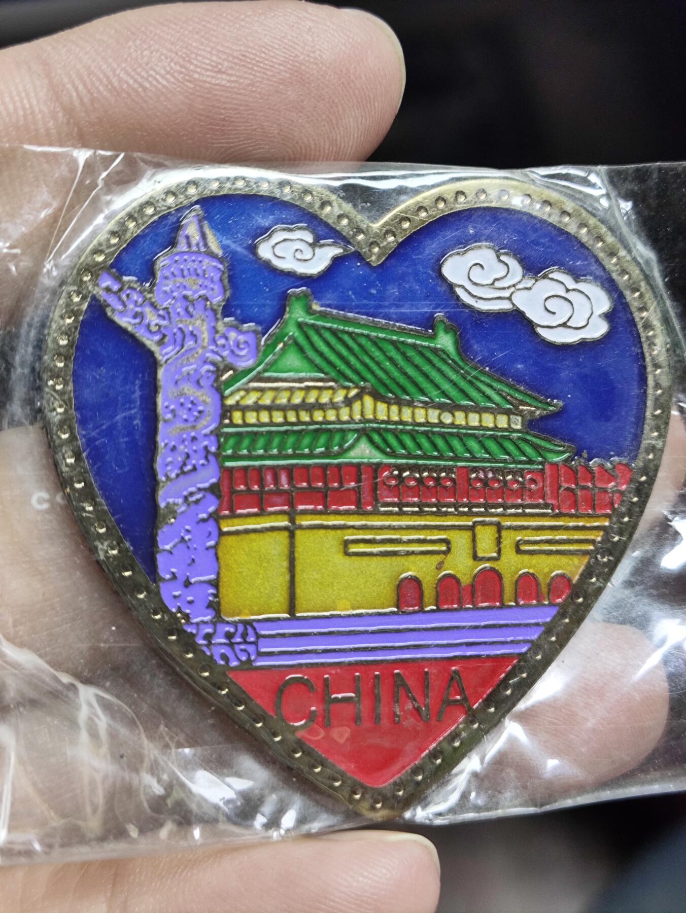 浓郁中国风景泰蓝冰箱贴 北京天安门