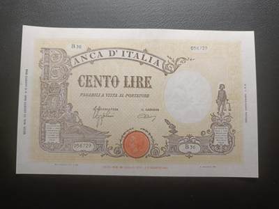 2026一月第二期，总212期 - 意大利1943年100里拉AUNC，二战期间简化印刷版本