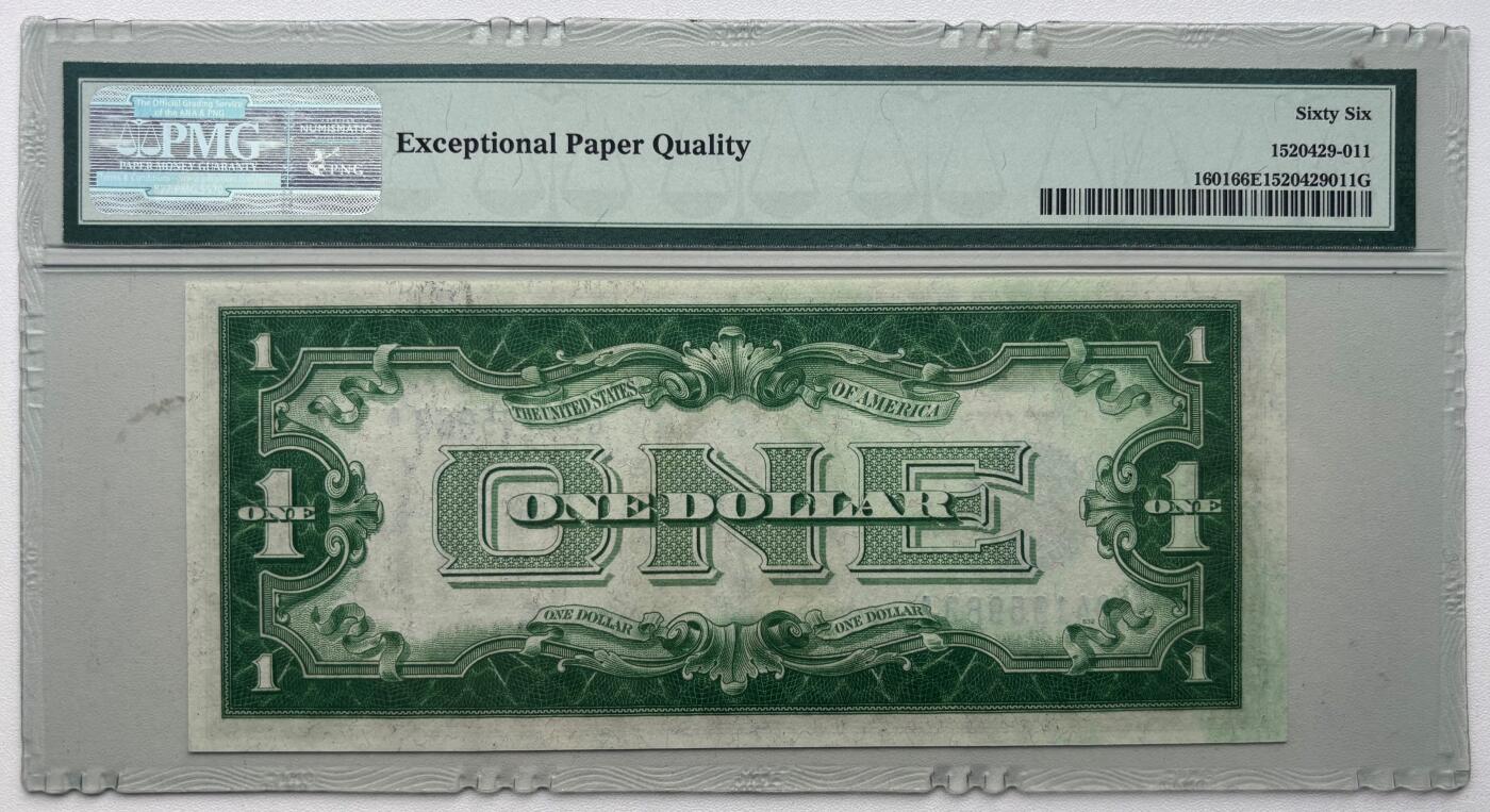 【礼羽收藏】🌏世界钱币拍卖第119期 1928年 1美元 银币券 PMG66EPQ 老壳严评