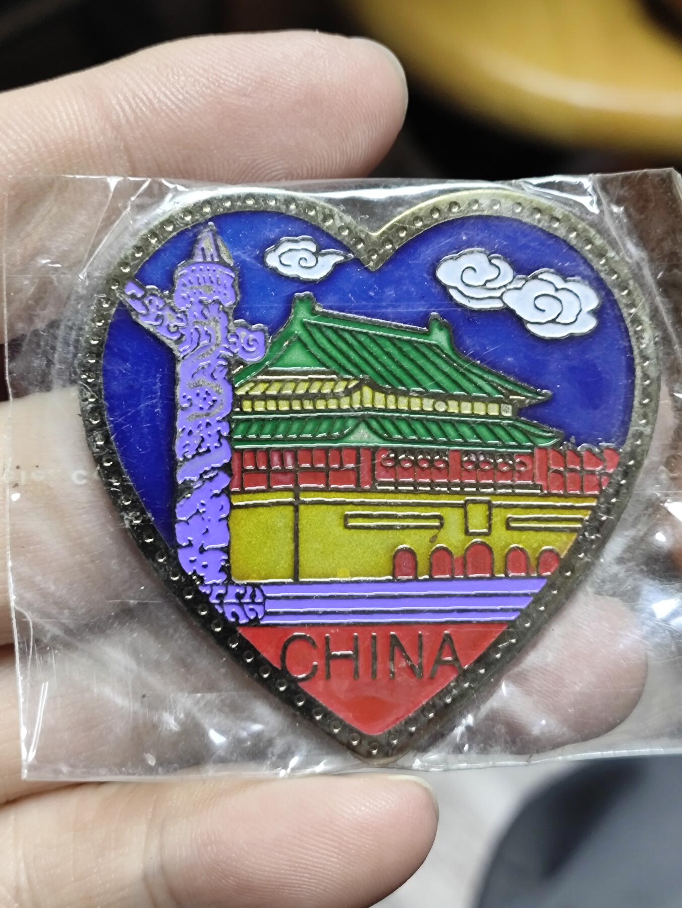 浓郁中国风景泰蓝冰箱贴 北京天安门