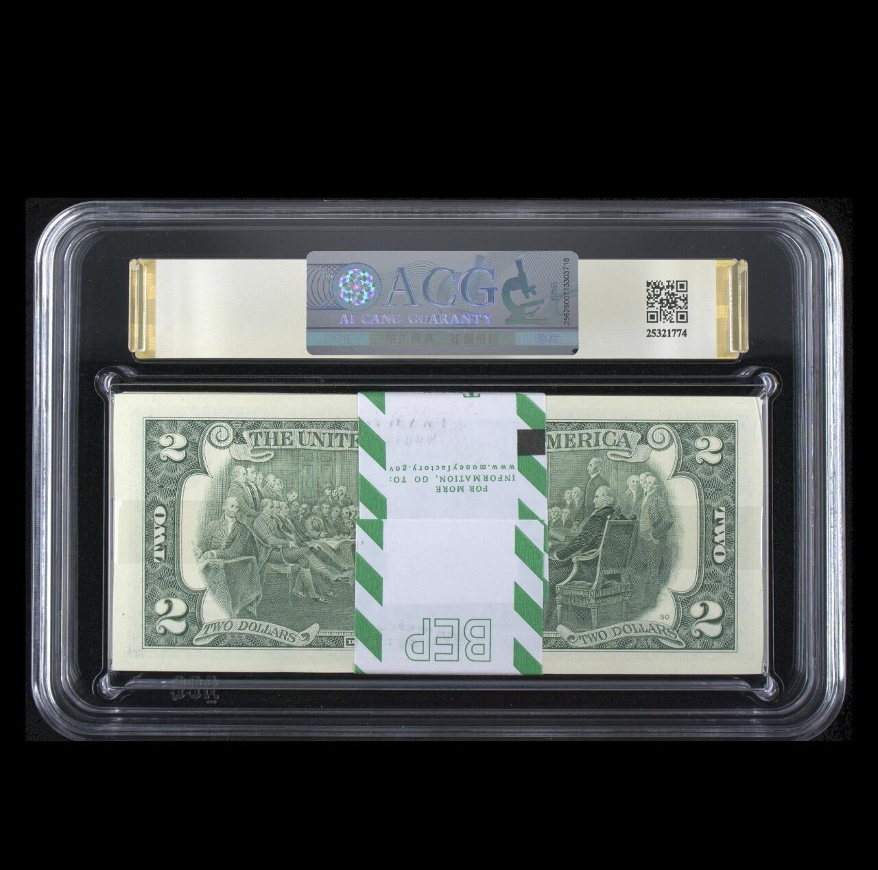 【礼羽收藏】🌏世界钱币拍卖第119期 2013年美国2美元补号 标准100连号 无347 爱藏综合评级67（金马号36张 钻石号13张 永恒号15张）