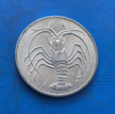 外国优质银币非洲美洲币，周六九点倒数截拍，满百包邮，持续收拍 - 也门1973年龙虾币，正面绘本土龙虾（体现其海洋物产），背面印阿拉伯书法与币值，融地域生物标识与文化文字，兼具经济符号与收藏特色。