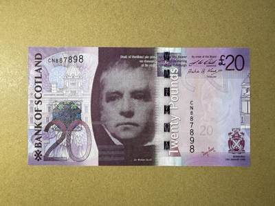《艾美收藏》第228期-1.11周日外币精品 - 苏格兰20镑 UNC 2009年 苏格兰银行 无4尾8
