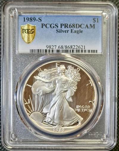 “甄选寰宇 · 臻藏岁华”新年精品场（直播拍卖）-甄臻铺-世界币章拍卖（第47期）送拍享返佣金等优惠多多 - PCGS-PF69UC 美国1989年S厂行走女神一元，早期精制