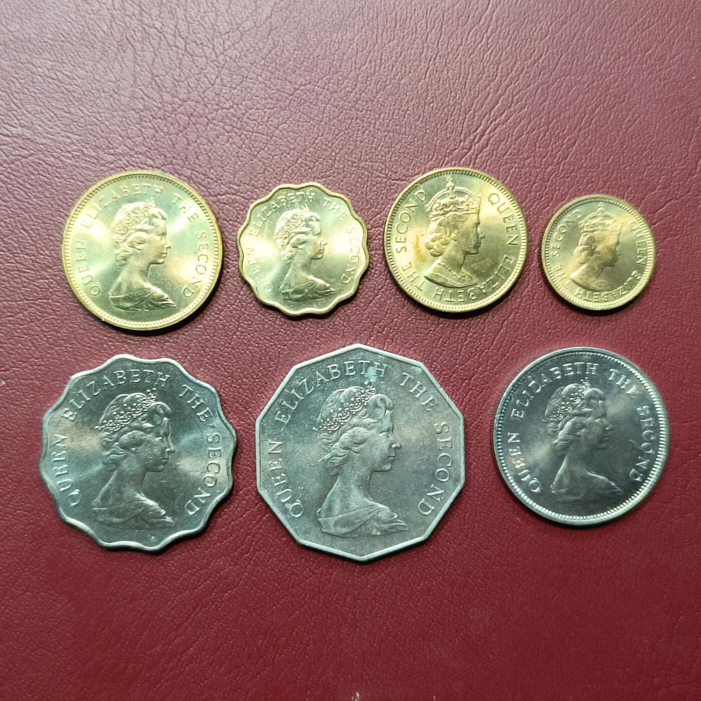 香港上海汇丰银行1979年女王硬币全新UNC7枚面值大全套币清年份