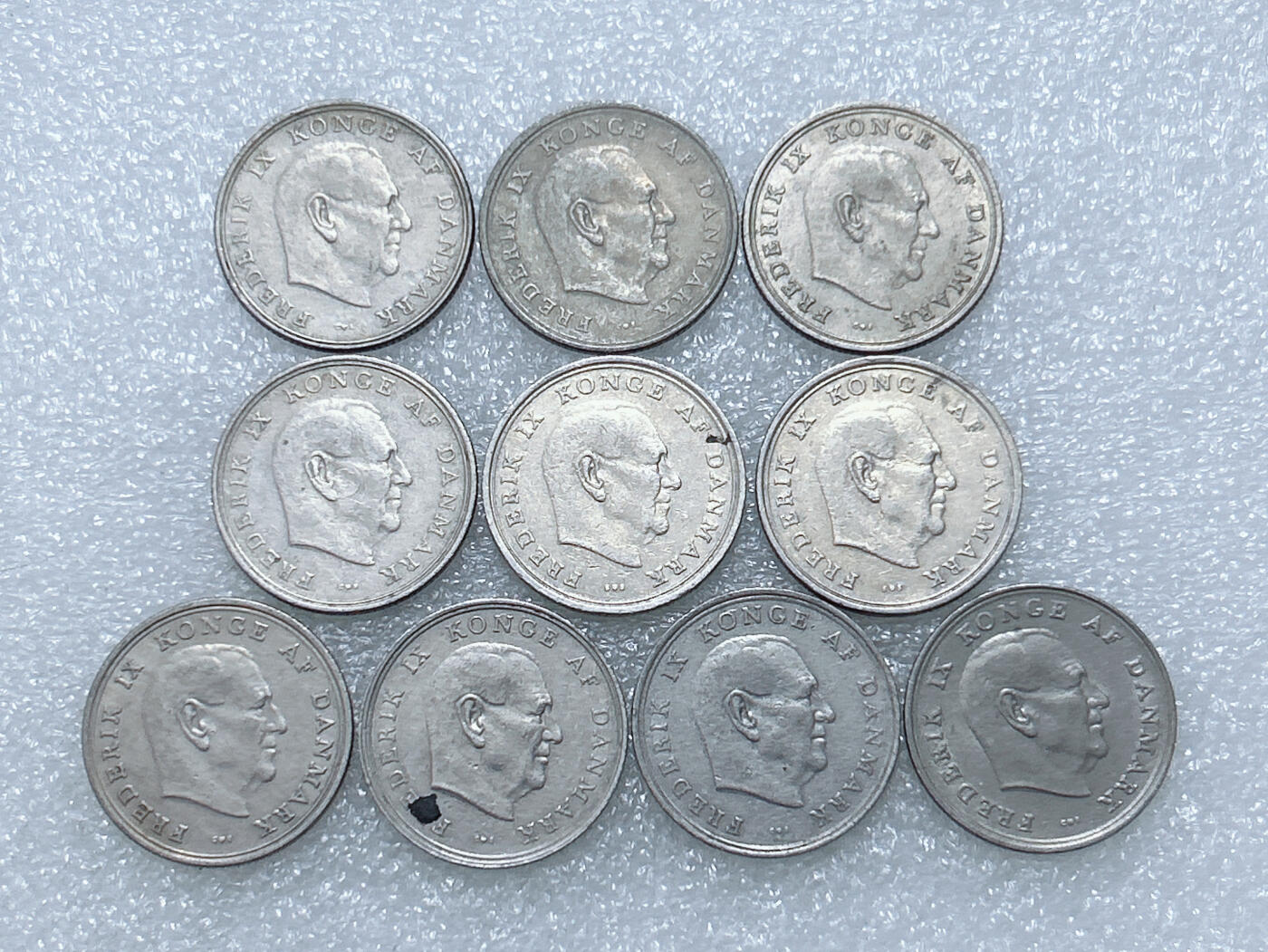 第一海外回流一元起拍收藏 散集专场  第288期 丹麦1克朗硬币 弗雷德里克九世头像 10枚