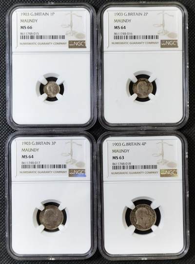 “甄选寰宇 · 臻藏岁华”新年精品场（直播拍卖）-甄臻铺-世界币章拍卖（第47期）送拍享返佣金等优惠多多 - NGC-MS66-MS63 1903年爱德华七世洗脚币，少见年份，炫五彩绒布包浆，顶级收藏品质