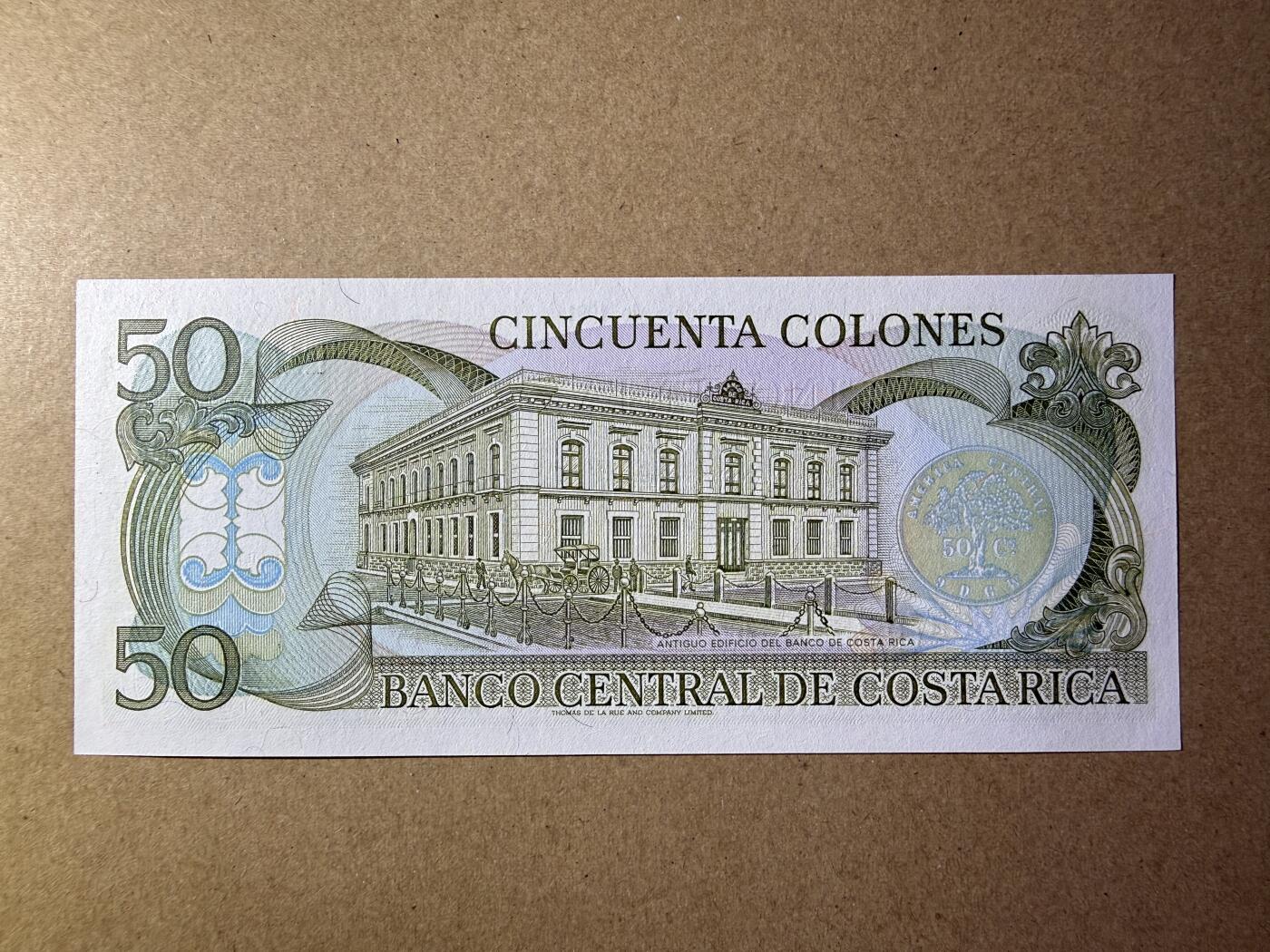 《艾美收藏》第228期-1.11周日外币精品 哥斯达黎加50科朗 UNC 1991年 无4