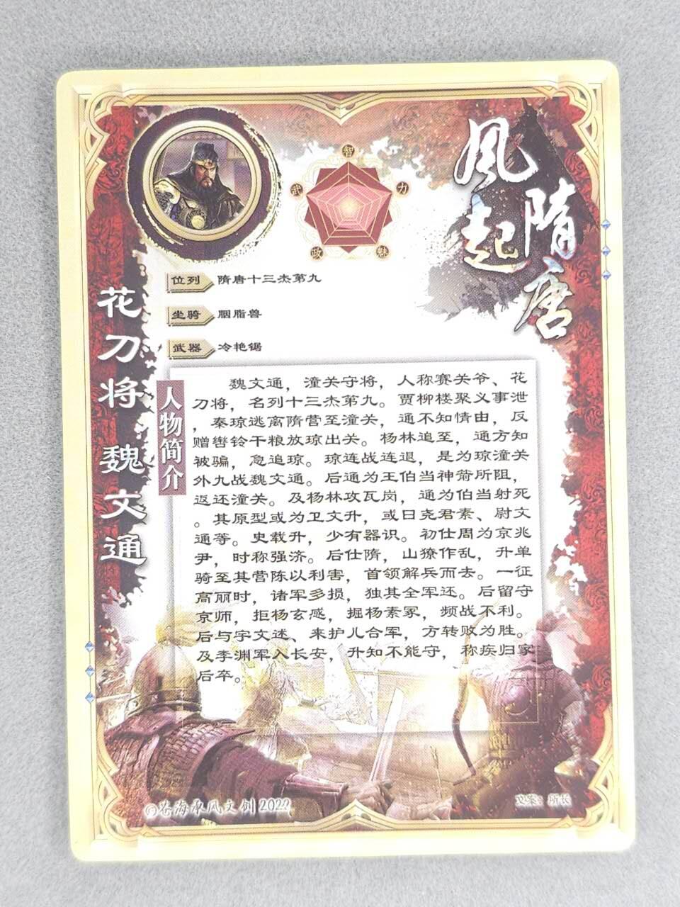 满200包邮！龙虎卡牌-七一场（满200元包邮，无佣金，每周六结拍，欢迎送拍） 【亲签】粗闪卡 苍海承风 风起隋唐  白羽 - 魏文通