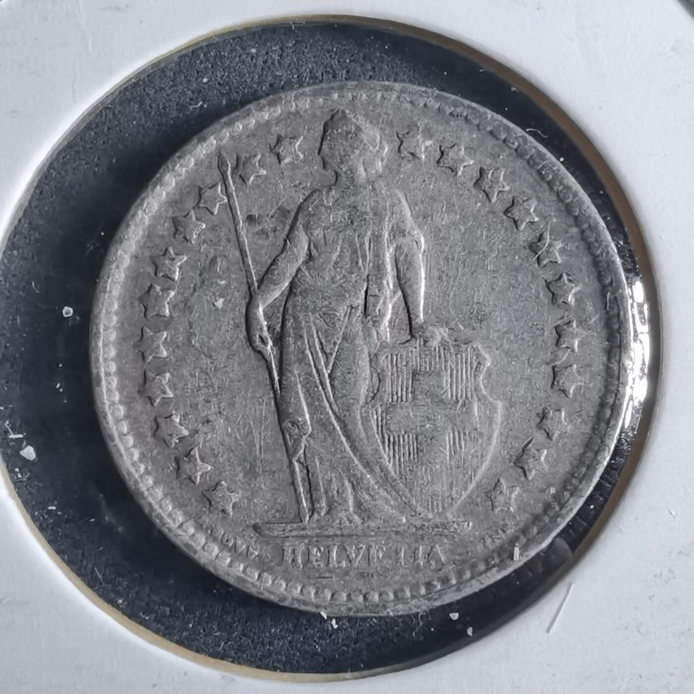 沼泽如烟--第955场 瑞士1921年半法郎银币