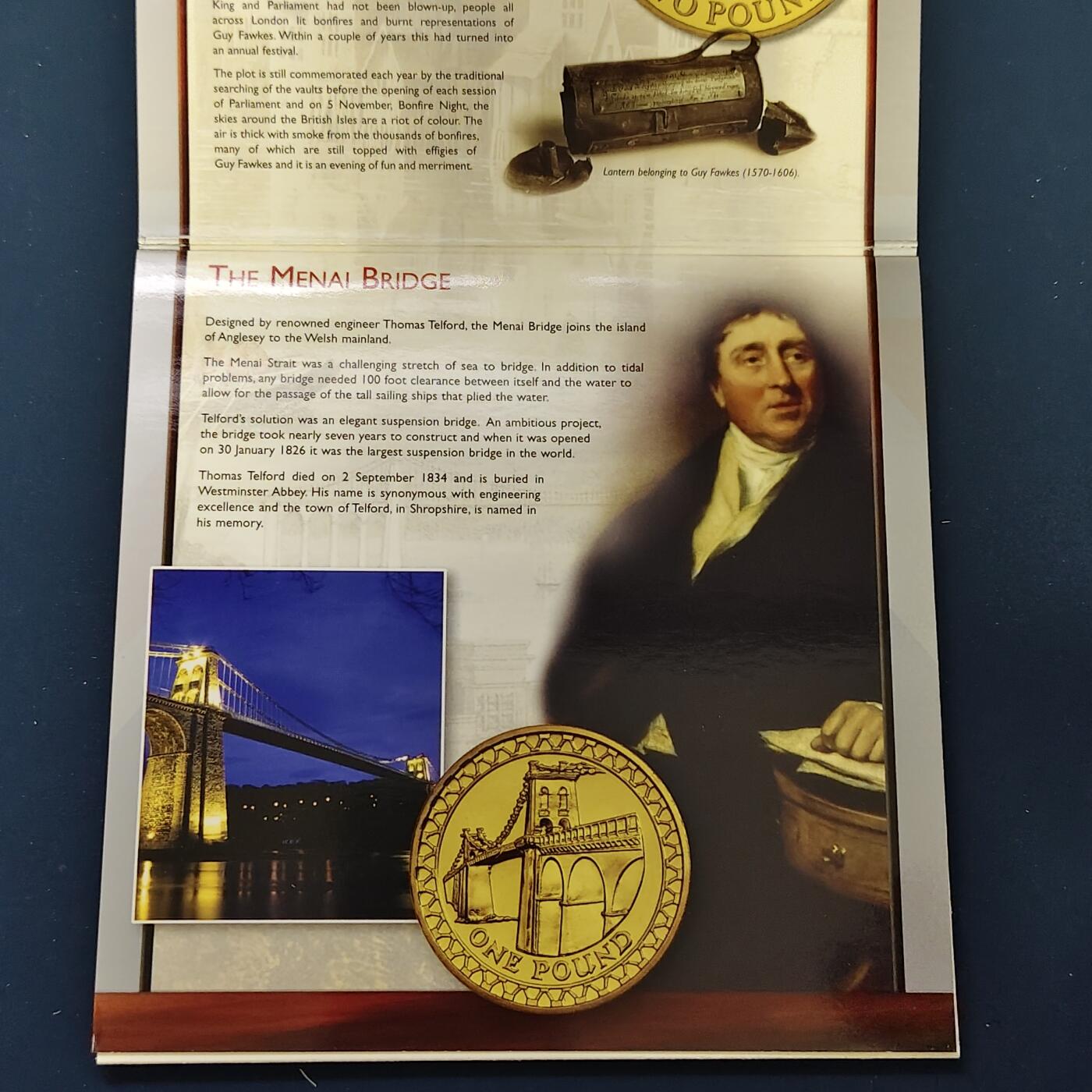 【全场包邮】纯粹捡漏拍492场【封装套币专场】-注意佣金 英国2005年官方封装套币-含2镑火药阴谋+2镑机械时代+1镑梅奈桥+50便士约翰逊词典+流通套币