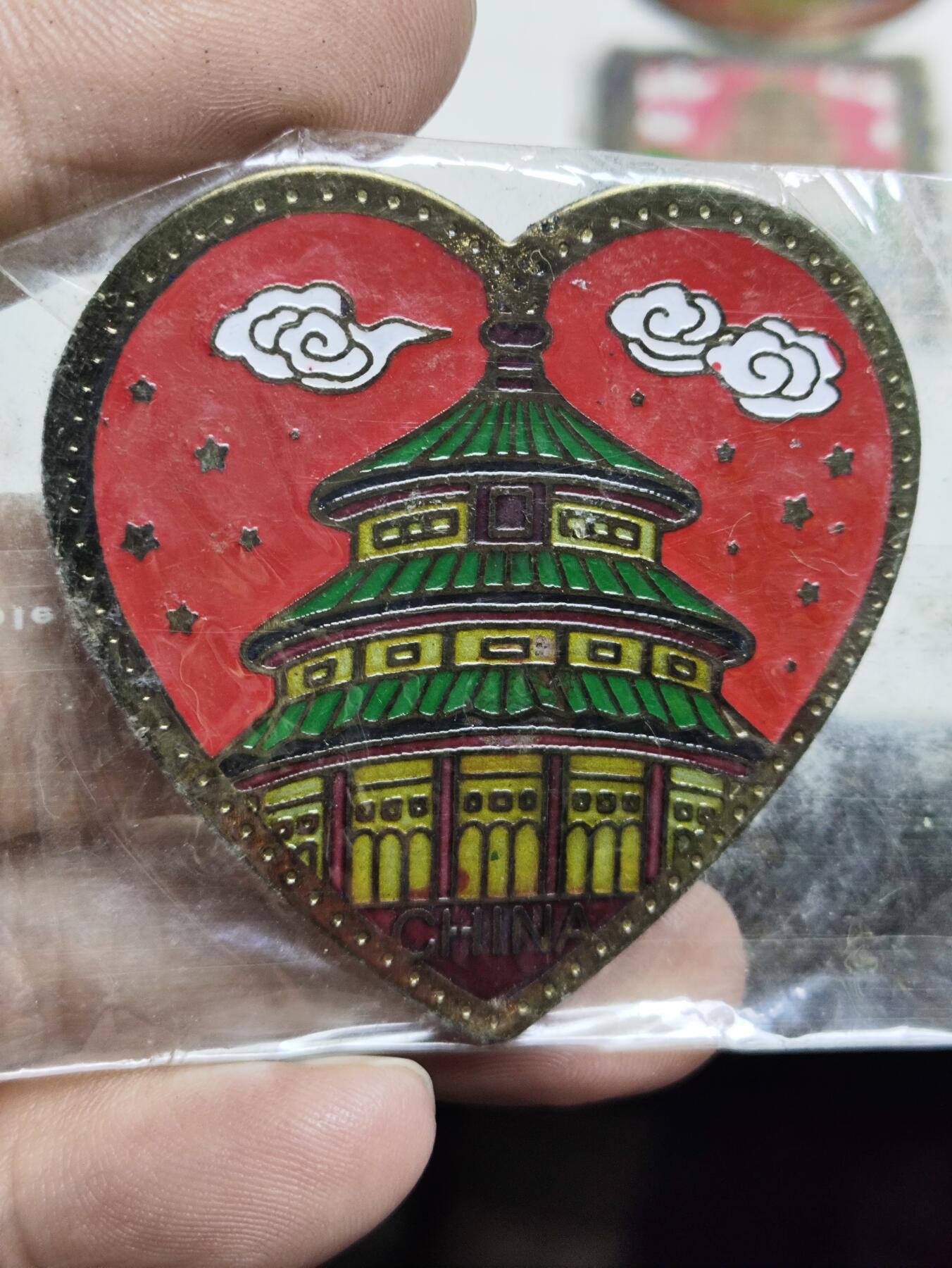 浓郁中国风景泰蓝冰箱贴 北京天坛