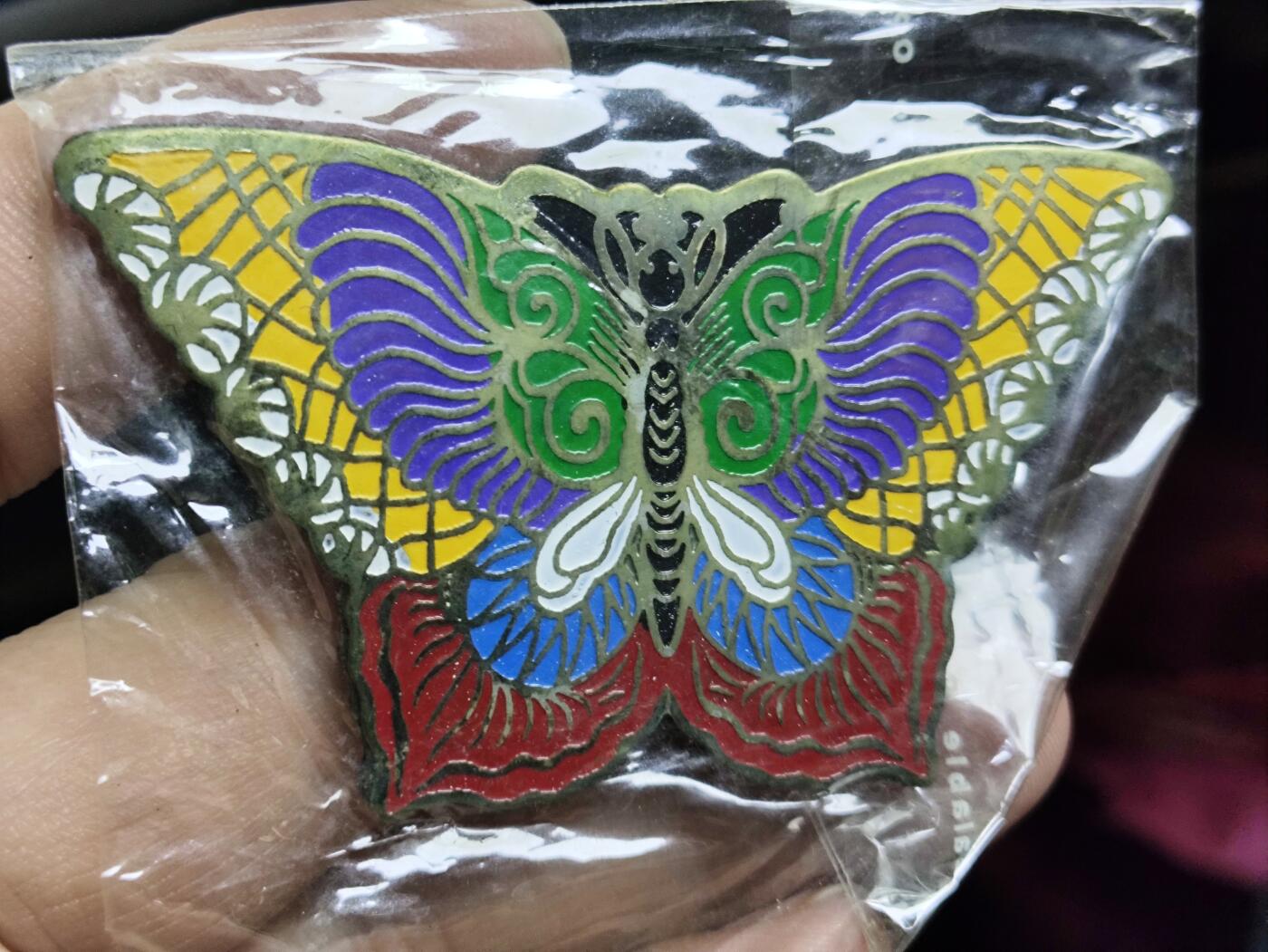 浓郁中国风景泰蓝冰箱贴 蝴蝶