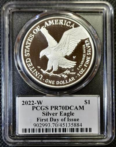 “甄选寰宇 · 臻藏岁华”新年精品场（直播拍卖）-甄臻铺-世界币章拍卖（第47期）送拍享返佣金等优惠多多 - PCGS-PF70UC 美国2022年W厂行走女神一元，满分无瑕