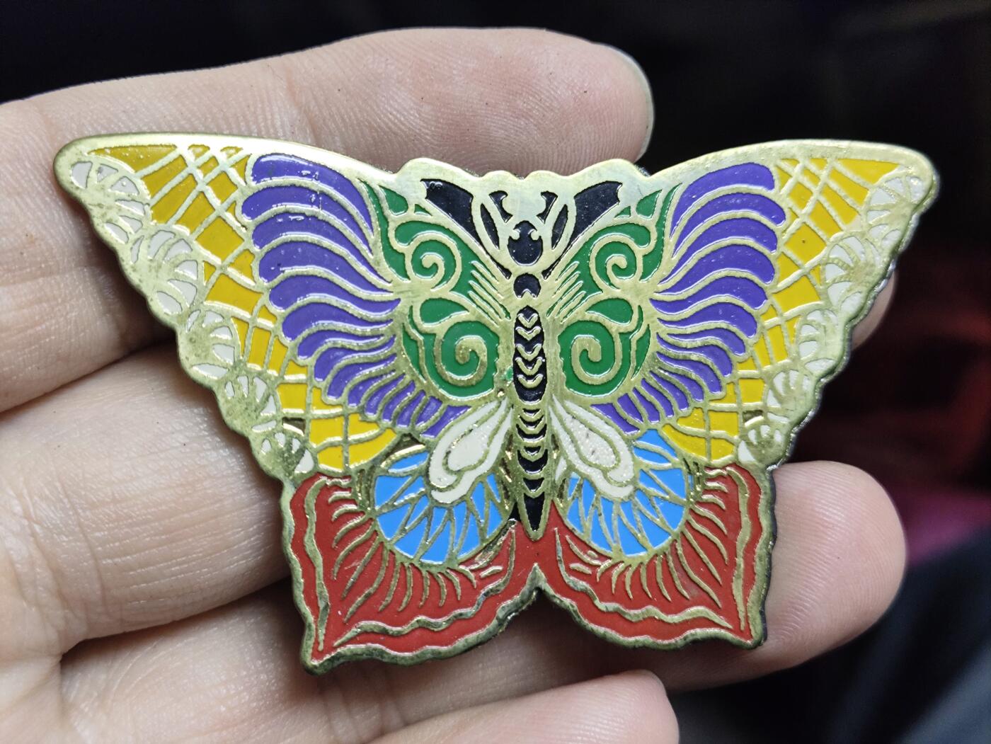 浓郁中国风景泰蓝冰箱贴 蝴蝶