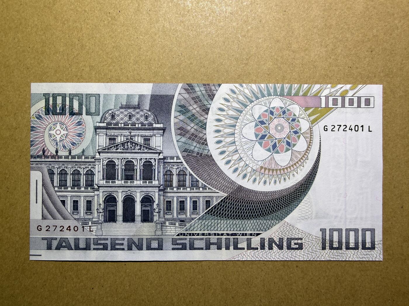 《艾美收藏》第228期-1.11周日外币精品 奥地利1000先令 UNC 1983年 奥地利物理学家薛定谔 原票好品