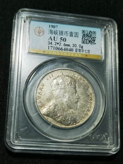 天下钱庄专场欢迎参拍 - 爱德华七世海峡一元银币