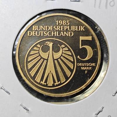 KK钱币收藏小铺  第399期  百期特拍（四拍之三）2月预留时间 周末发货 -  1985德国5马克纪念币 好品
