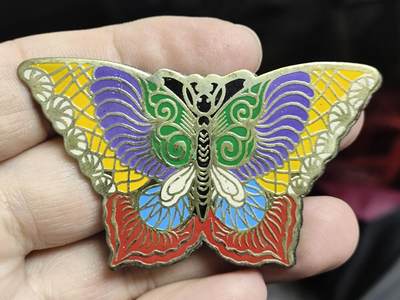 浓郁中国风景泰蓝冰箱贴 - 蝴蝶