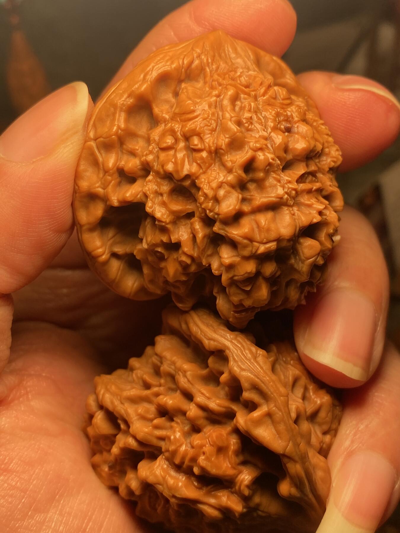 苏工名家王红秋个人作品展示 福利苏工核雕，纯手工核桃雕刻十八罗汉尊者一对个性十足，四面满工，等待有缘人，市场无同款，尺寸5。05喜欢的来