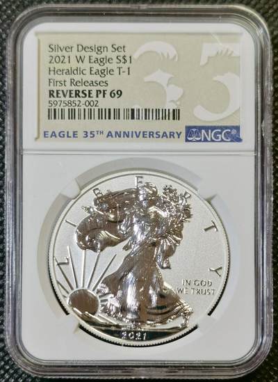 “甄选寰宇 · 臻藏岁华”新年精品场（直播拍卖）-甄臻铺-世界币章拍卖（第47期）送拍享返佣金等优惠多多 - NGC-Reverse PF69 美国2021年W厂反向精制行走女神一元，少见