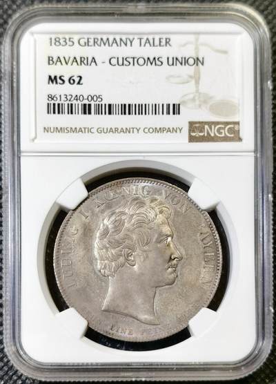 “甄选寰宇 · 臻藏岁华”新年精品场（直播拍卖）-甄臻铺-世界币章拍卖（第47期）送拍享返佣金等优惠多多 - NGC-MS62 1835巴伐利亚路德维希一世纪念巴登加入关税同盟历史大泰勒 顶级欧陆五彩 底板类镜面质感 观感超越分数的舒适状态
