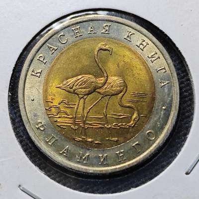 KK钱币收藏小铺  第399期  百期特拍（四拍之三）2月预留时间 周末发货 -  1994俄罗斯50卢布纪念币 好品 火烈鸟