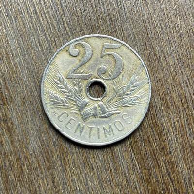 【铜匠收藏】★第137场★散币场。不寄存，30包邮。不满30元，支付5元运费。《接受代拍 代送NGC评级》 - 10【无寄存】1927 西班牙 25分 镍币