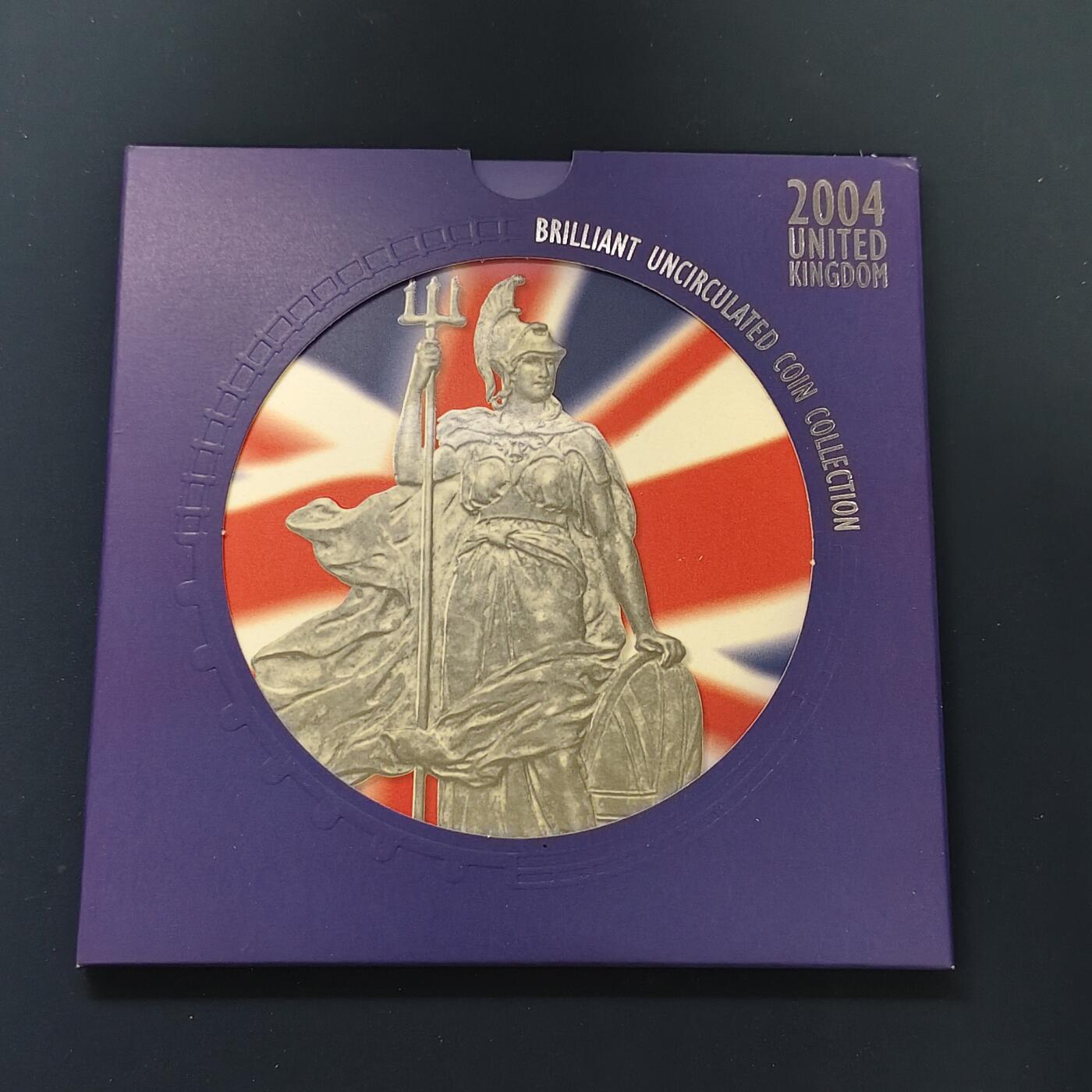 【全场包邮】纯粹捡漏拍492场【封装套币专场】-注意佣金 英国2004年官方封装套币-含2镑首辆火车200周年+2镑机械时代+1镑第四铁路桥+50便士罗杰班尼斯4分钟1英里4枚纪念币+流通套币