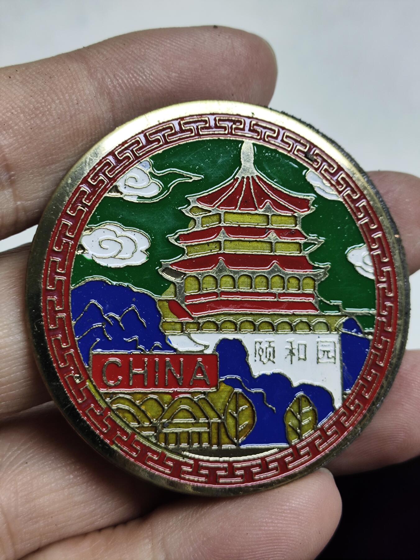 浓郁中国风景泰蓝冰箱贴 北京颐和园