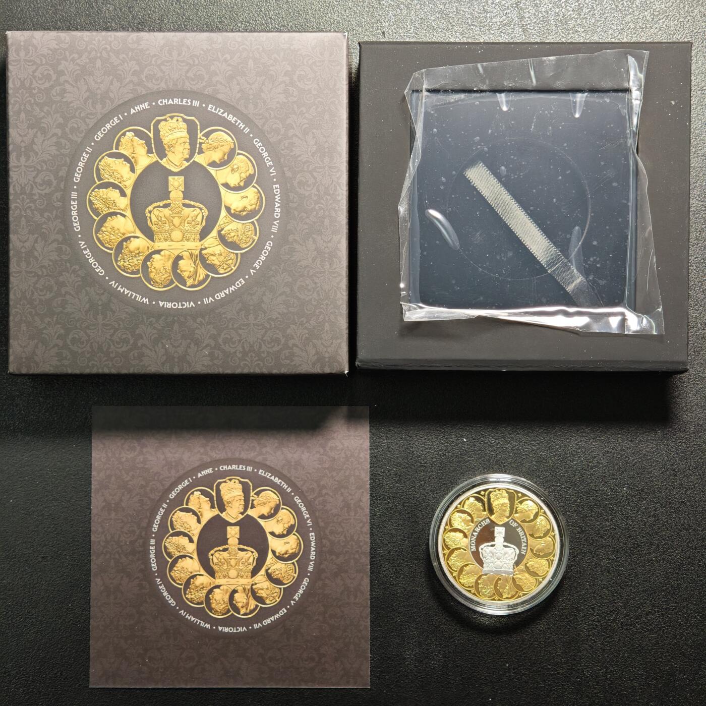 【德藏】世界币章拍卖第161期 2025年 纽埃英国君主局部镀金1元精制纪念银币 原盒 带证书 1盎司 999银 发行量500枚