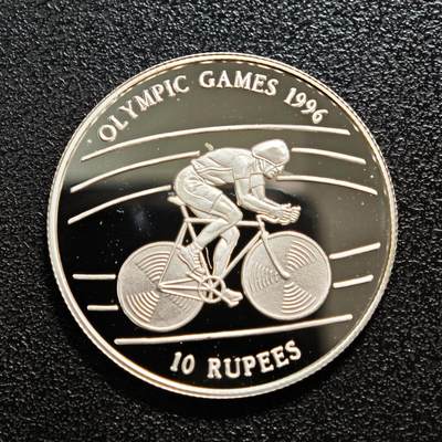 【德藏】世界币章拍卖第161期 -  1996年 塞舌尔亚特兰大奥运会10卢比纪念银币 镜面十足 直径约：30mm；重约：10g