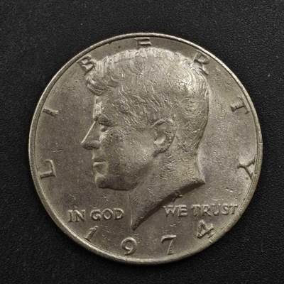 【淘币小摊】实时拍第八百四十四拍   散币场   满百包邮可预留二周 每周一统一发货   - 美国1974年肯尼迪半美元