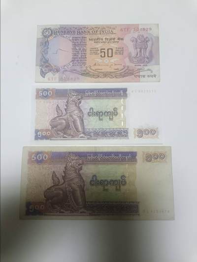 【20260113】非全新纸币和硬币第324场 - 亚洲国家3张纸币，有字迹