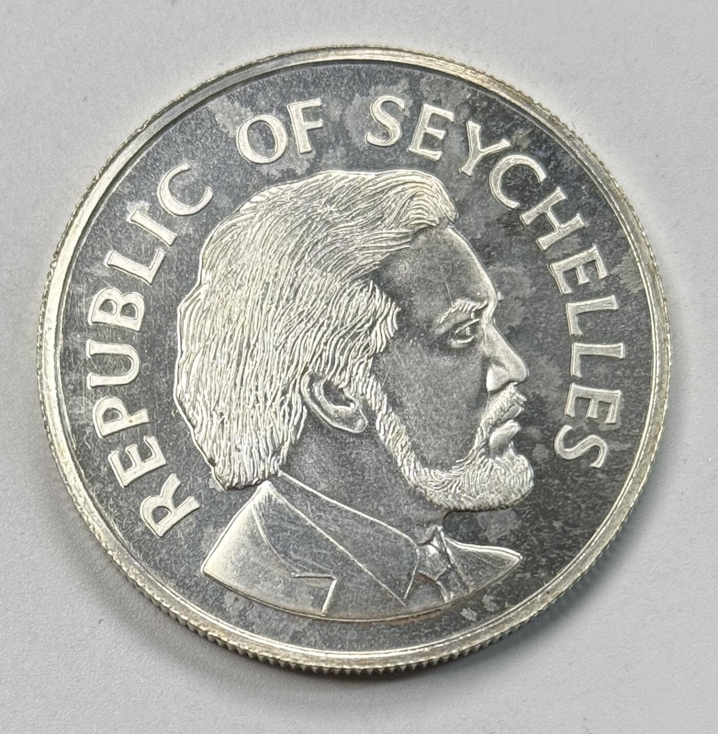 S&S Numismatic世界钱币-拍卖 第118期  塞舌尔1977年 伊丽莎白二世女王登基25周年 25卢比纪念银币 28.28克500银