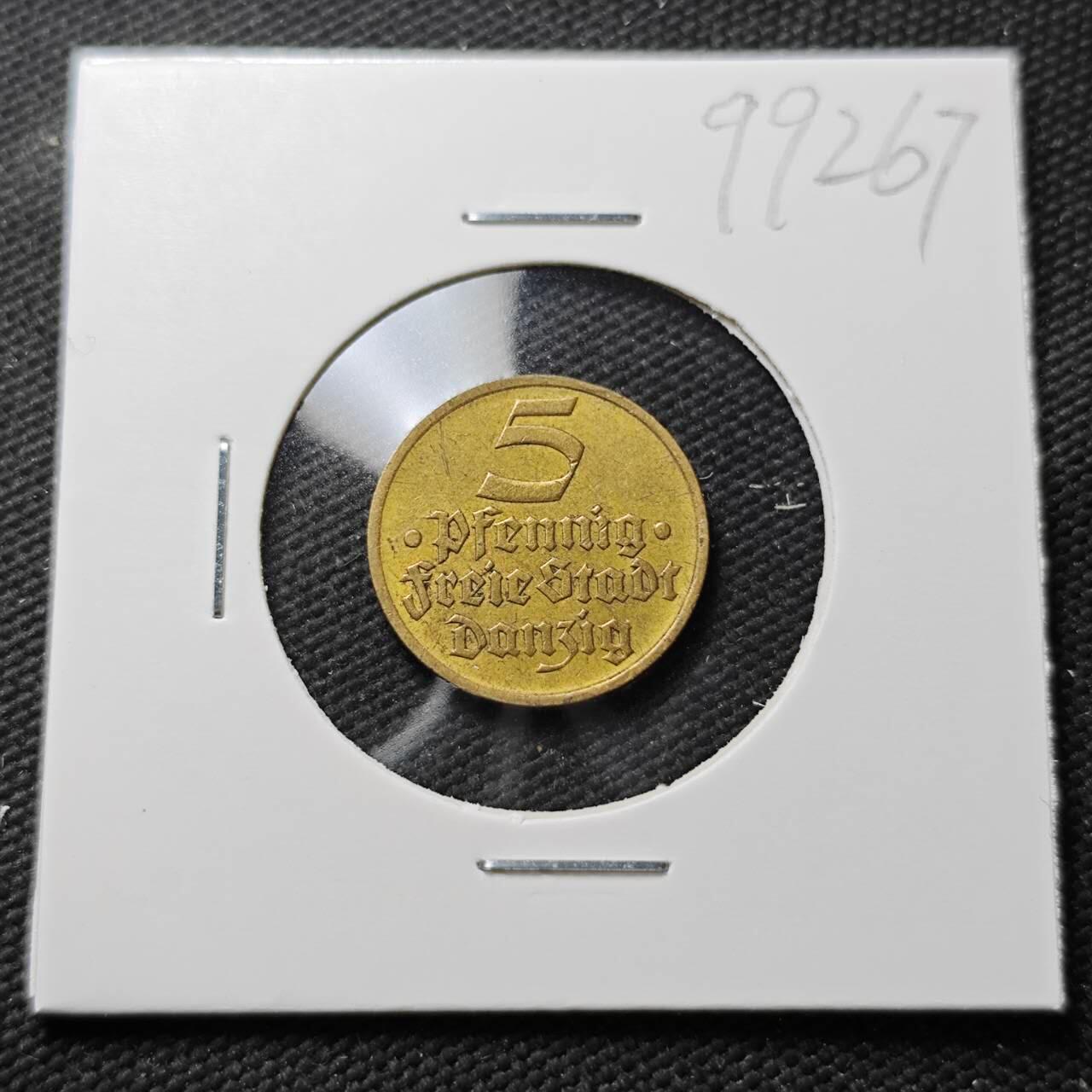 KK钱币收藏小铺  第399期  百期特拍（四拍之三）2月预留时间 周末发货  1932但泽5芬尼