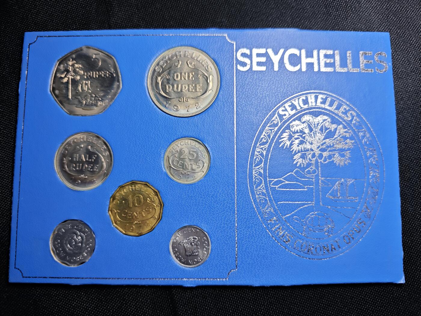 KK钱币收藏小铺  第400期  百期特拍（四拍之四）2月预留时间 周末发货  1972英属塞舌尔大小面值清年一套 好品！