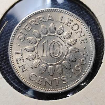 KK钱币收藏小铺  第399期  百期特拍（四拍之三）2月预留时间 周末发货 -  1964塞拉利昂10分 好品