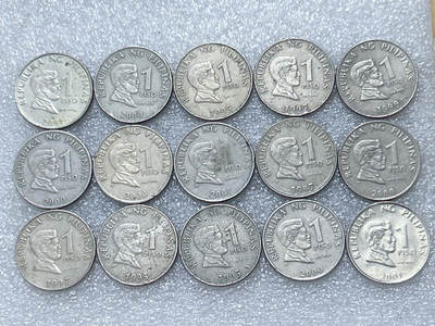 第一海外回流一元起拍收藏 散集专场  第289期 - 菲律宾1比索硬币 15枚