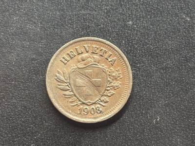邮泉阁限时拍卖第三十九场 欧洲专场（硬币在国外。请付邮费6元。） - 瑞士1908年1拉彭