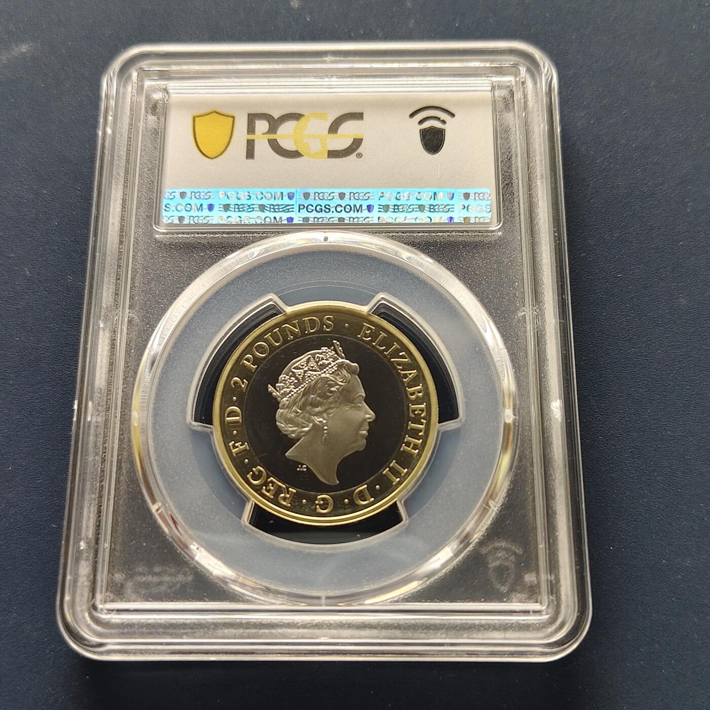 【全场包邮】纯粹捡漏拍493场 【收藏级·冠军分】英国2016年2镑莎士比亚文学系列历史剧精制双色纪念币-PCGS MS68（精制币错评为普制）