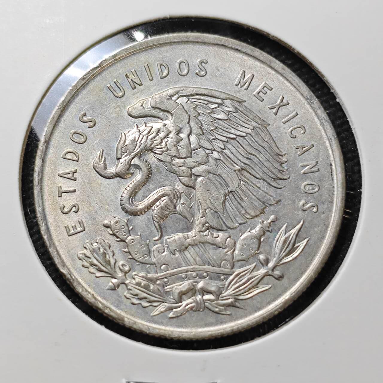 KK钱币收藏小铺  第399期  百期特拍（四拍之三）2月预留时间 周末发货  1950墨西哥1比索银币 带光品