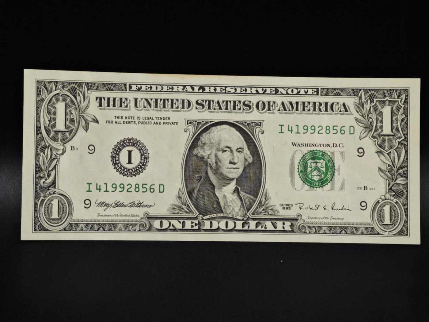 【淘币小摊】限时拍第八百四十五拍  纸币场  满百包邮可预留两周  周一统一发货  美国1995年1美元纸币