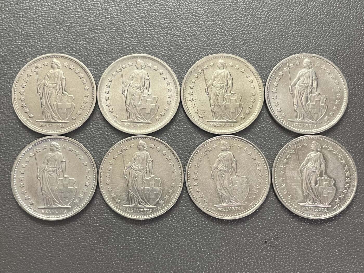 回流0110 瑞士1/2瑞士法郎8枚