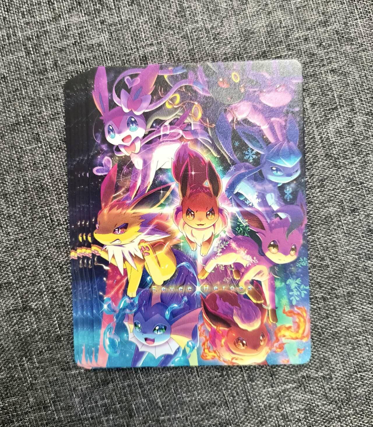 满200包邮！龙虎卡牌-七一场（满200元包邮，无佣金，每周六结拍，欢迎送拍） 彩闪9张 宝可梦 依布家族一套