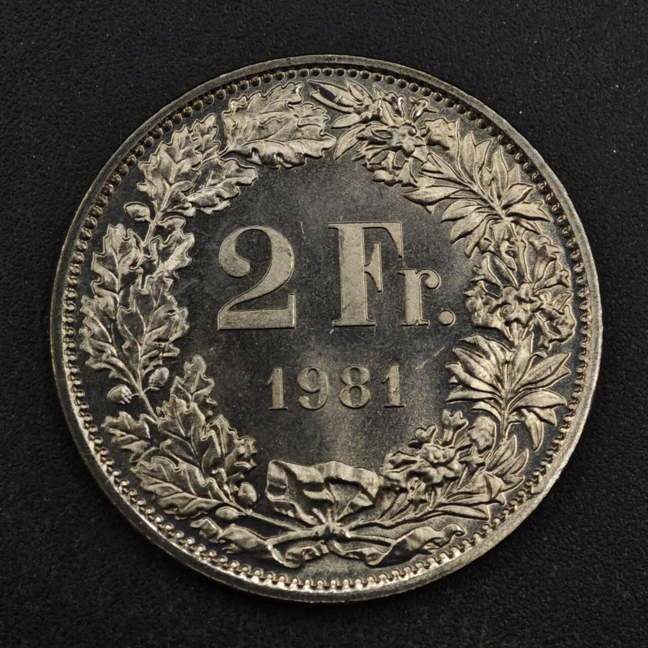 【淘币小摊】实时拍第八百四十四拍   散币场   满百包邮可预留二周 每周一统一发货   瑞士1981年2法郎镍币