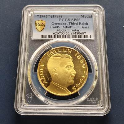 【全场包邮】纯粹捡漏拍493场-持续更新中 - 【SP纪念章·收藏级】影响世界的著名人物系列德国阿道夫·海特勒黄铜精制纪念章-PCGS SP66（更高分仅2枚）
