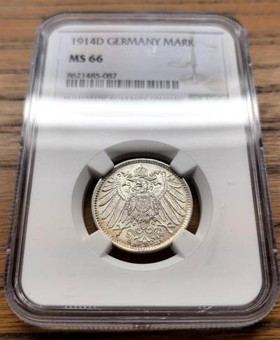 凡希社世界钱币微拍第三百十八期 - 1914D德国帝国银马克NGC-MS66高分！