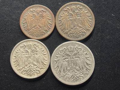 邮泉阁限时拍卖第三十九场 欧洲专场（硬币在国外。请付邮费6元。） 奥匈帝国4枚